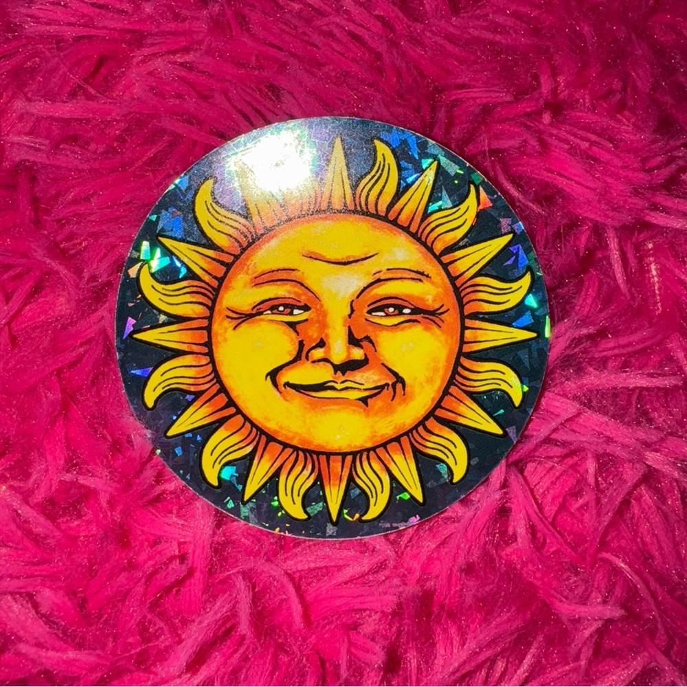 vintage sun vending machine sticker